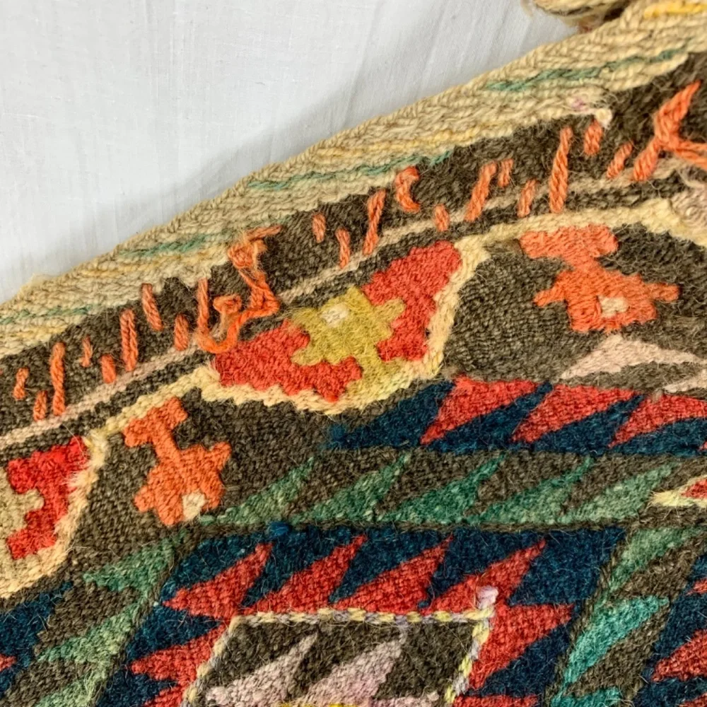 Antique Middle East Camel Saddle L Bag Hand Woven Rug 2 Hooks Tribal Ethnic